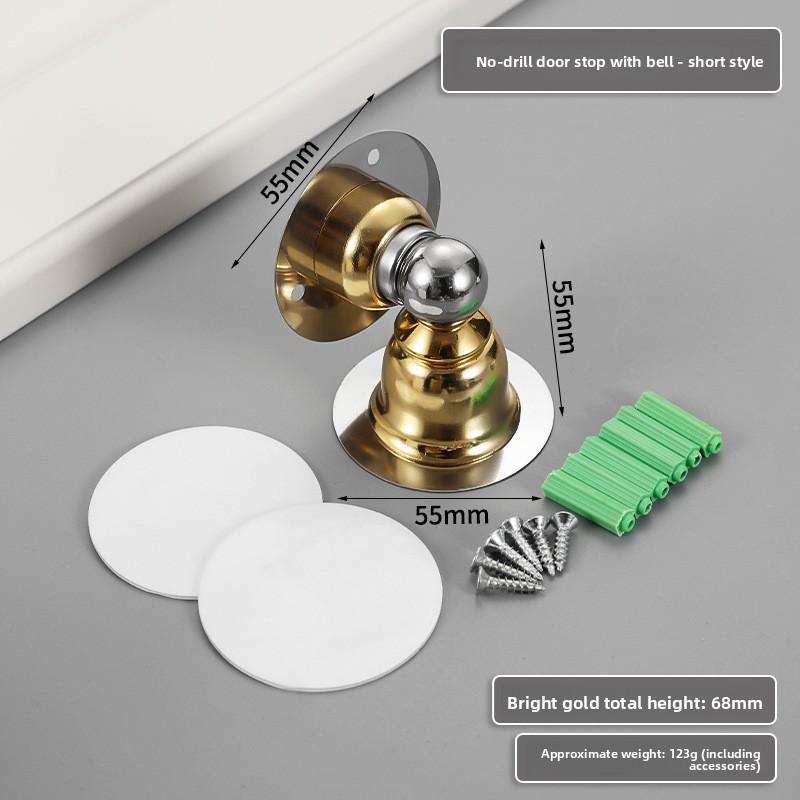 Ultra-Short Mini Magnetic Door Stop-No Drill Stainless Steel for Low/Short Doors Bathroom Toilet Doors Nail-free Doorstop