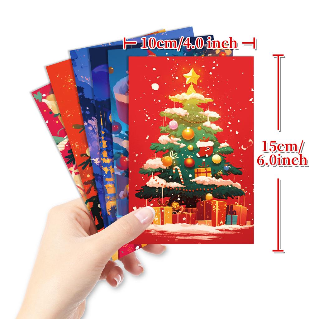 50 Christmas Tree Snowman Healing Theme Wall Cards Christmas Hats Warm Picture Decoration Bedroom Wall Greeting Cards