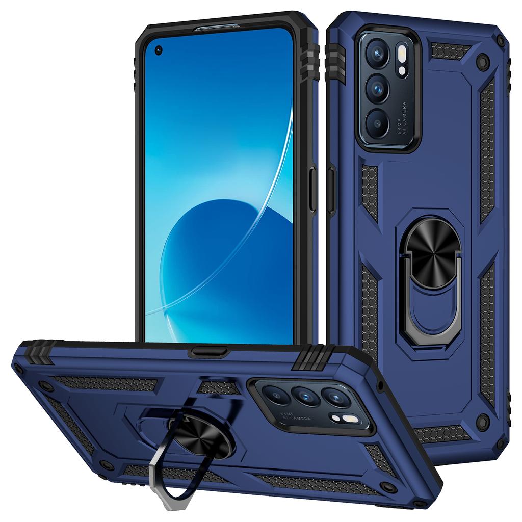 Custodia Magnetica Antiurto per Telefono per Oppo Reno 4 4F 5 2Z 5F 5Z 6 Lite F17 F19 Pro Plus A15 S A9 2020 A95 5G Supporto ad Anello Cover Posteriore