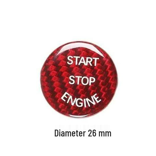 Carbon Fiber Ignition Start Button Cover - Universal Fit Decorative Sticker
