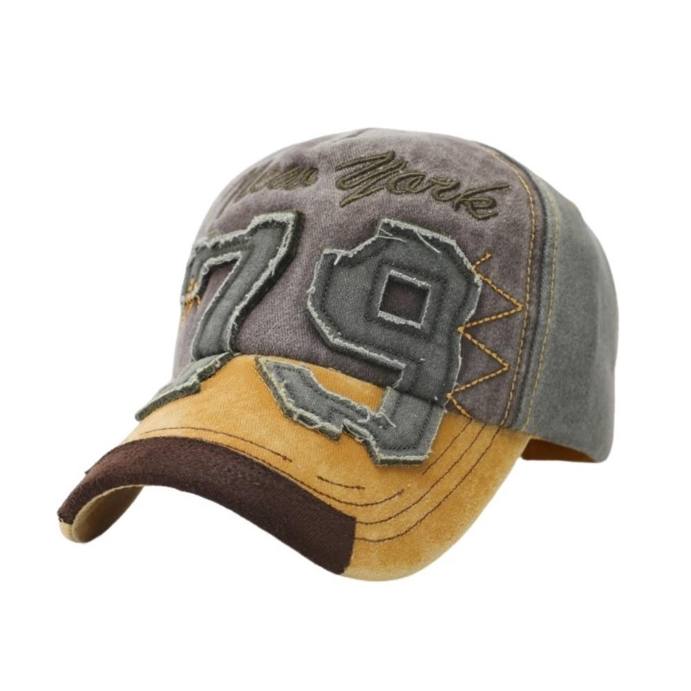Retro Letter Embroidery Baseball Cap Washed Cotton Adjustable Peaked Cap Baseball Hats For Man Women