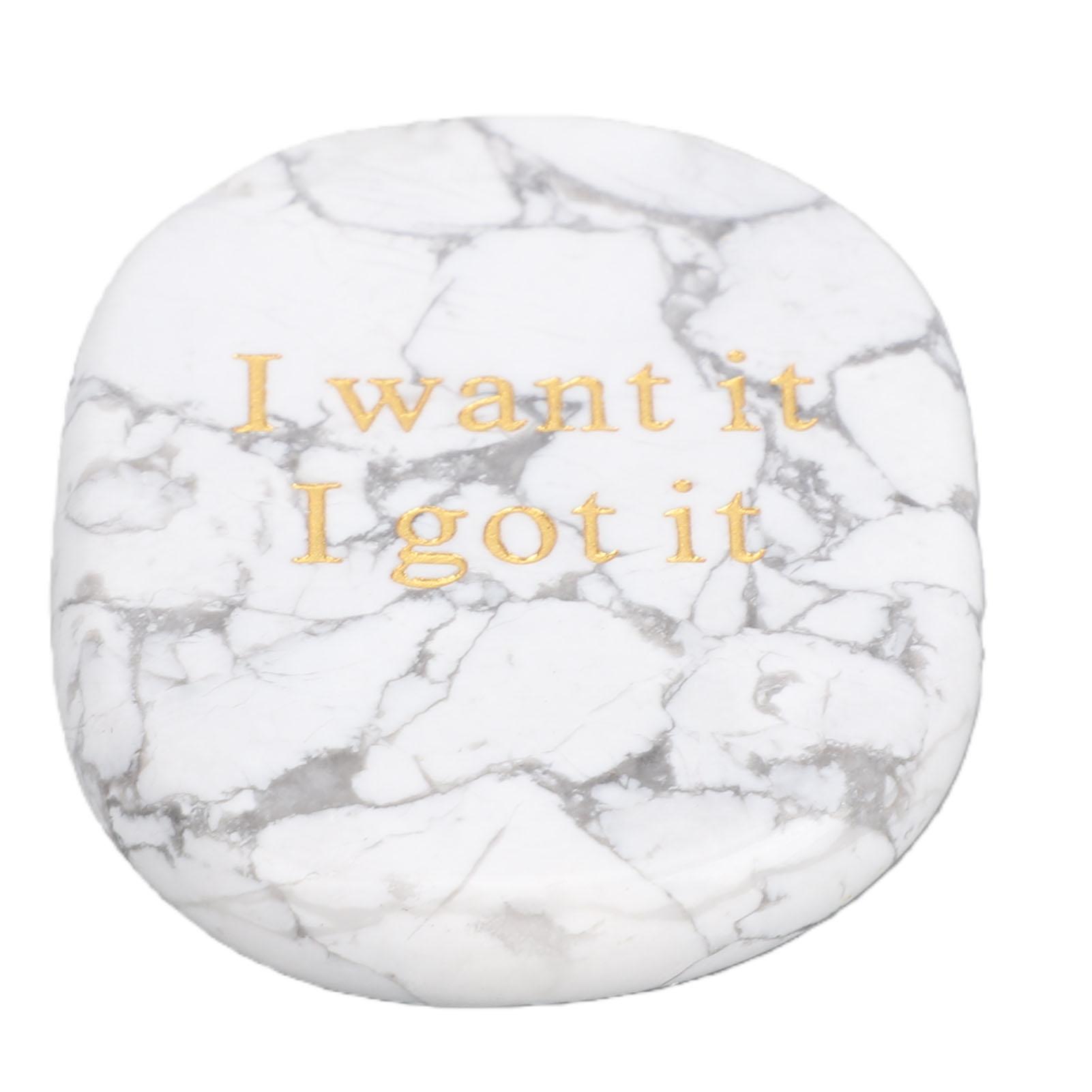 Pocket Stone Inspirational Gift Alphabetic Words Pattern Stone for Parents Family Friends Inspiring Daily Companion
