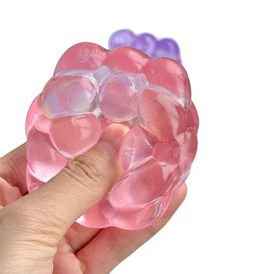 Clear Beaded Cube Squeeze Toy Anxiety Relief Sensory Stress Sugar Ball Soft Stretchy Cube Pinch Toy Home Office Relaxation Tool