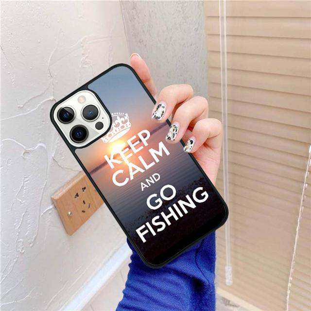 Keep Calm and Go Fishing Coque Shell For iPhone 17 Air 15 16 14 13 12 Pro Max 11 Pro Max Plus Phone Case Cover