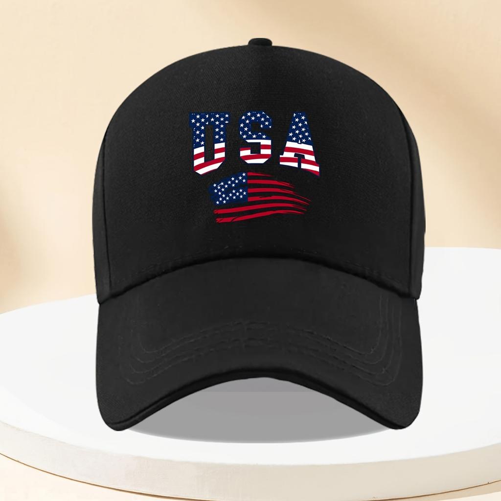 American Patriotic Baseball Cap Unisex Lightweight Breathable Adjustable with American Flag Pattern BlackRedWhiteBlue Suit