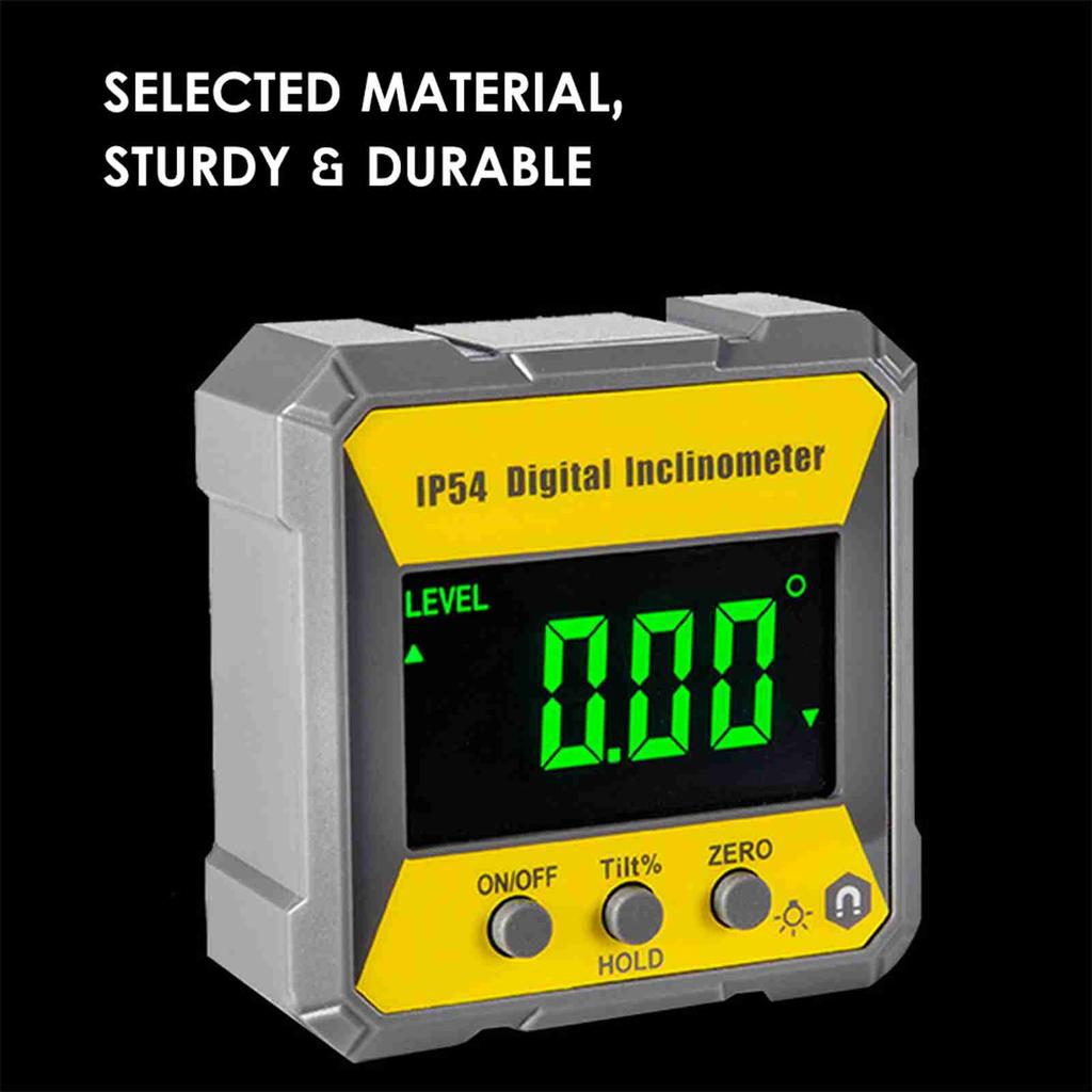 4 X 90 Degrees Digital LCD Protractor Inclinometer Magnetic 0.2 Degrees  Accuracy Angle Finder Level Box IP54