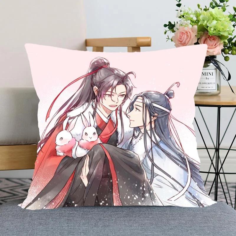 New Arrival Mo Dao Zu Shi Pillow Cover Bedroom Home Office Decorative Pillowcase Square Zipper Pillow Cases Satin Soft No Fade