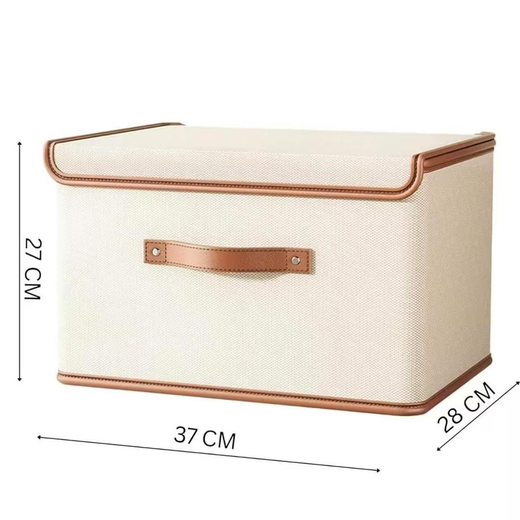 Fabric Storage Box with Lid, Sturdy Three-Dimensional Design, Ideal for Closet Organization and Home Storage.