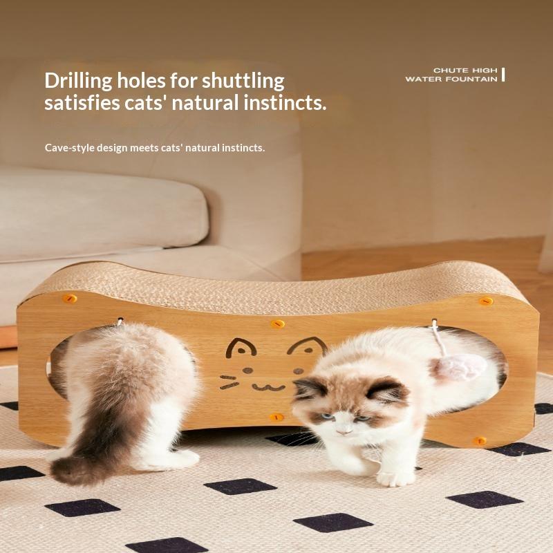 Durable Cat Sofa - Sturdy Cardboard Cat Scratch Pad With Woven Nest - Playful Cat Bed And Lounger