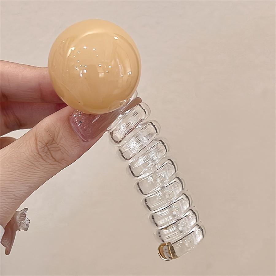 Chic Japanese-Inspired Spiral Hair Tie - Acrylic, Cute & Sweet Ponytail Holder for Women and Girls