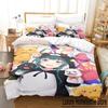 Anime Kuma Kuma Kuma Bär Bettwäscheset Jungen Mädchen Einzelbett Queen-Size Bettbezug Kissenbezug Bett Kinder Erwachsene Heimtextilien Anpassbar