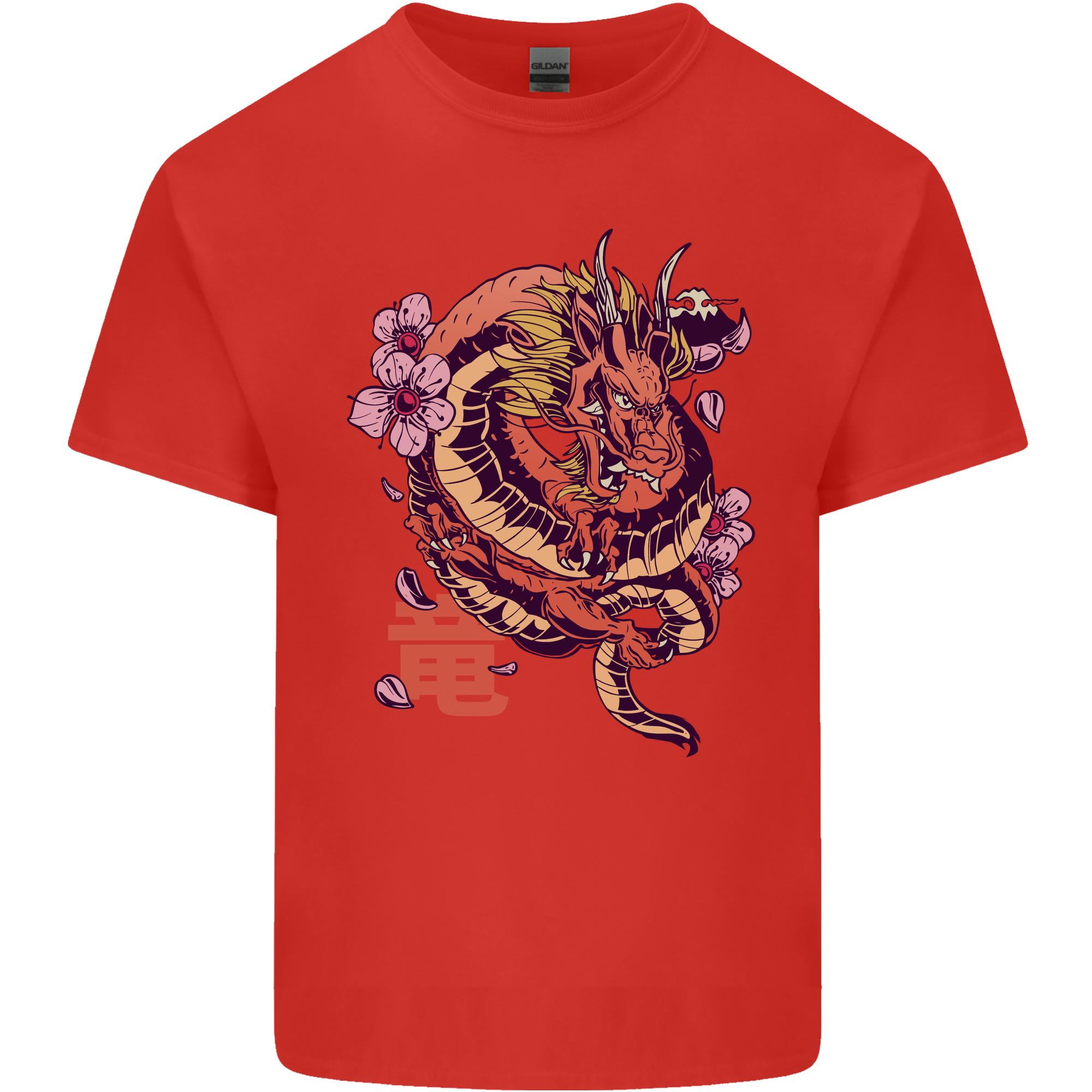Japanese Fantasy Dragon Unisexs Light Cotton TShirt S