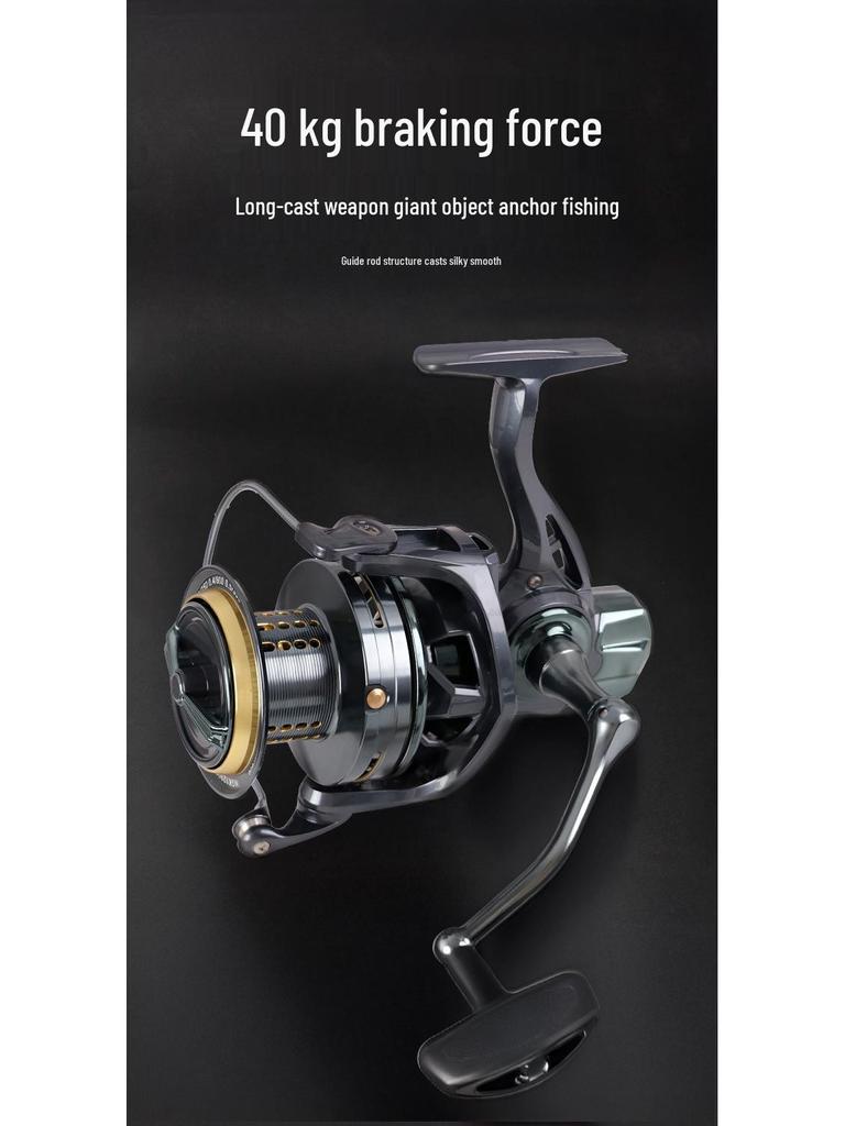 Full Metal Long Cast TV Spinning Reel with Slanted Shallow Spool for Lure and Sea Rod Fishing