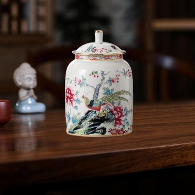 Porcelain Tea Canister And Ceramic Vase