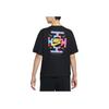 Nike Pattern Print Logo Crew Neck Short Sleeve T-Shirt Women Tops Black FB8210-010