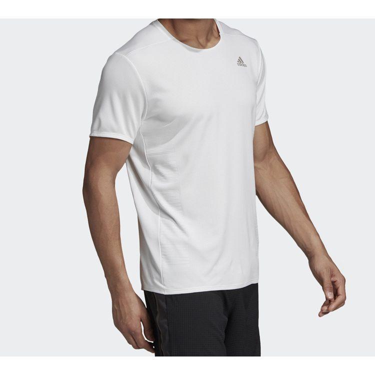 Adidas T Shirts Men's White Crew Neck Moderate Straight Fit DQ1847