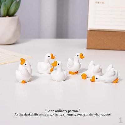 6Pcs Goose Car Dashboard Accessories Mini Animal Figurines Funny Statue Miniature Silly