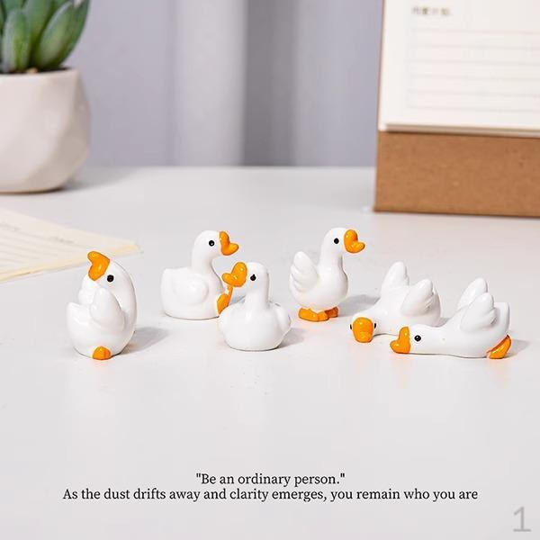 

6Pcs Goose Car Dashboard Accessories Mini Animal Figurines Funny Statue Miniature Silly