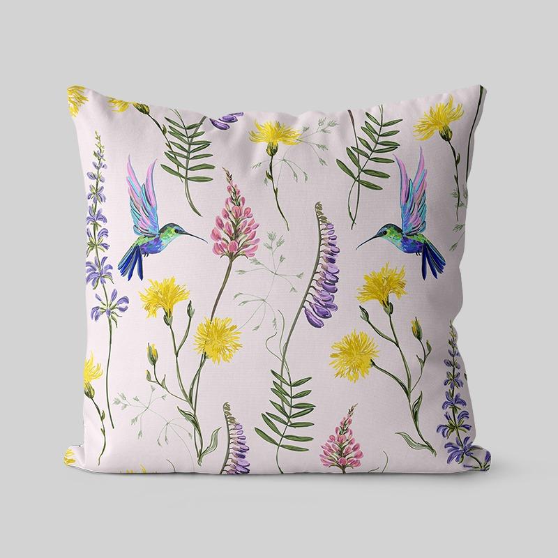 Retro Flower and Bird Pillowcase Dormitory Decoration Office Living Room Sofa Home Pillowcase