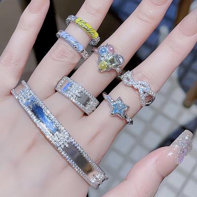 Osobnostní Niche High-End Lehký Luxus Ženy Sladký Cool Styl Otevřený Prsten Módní Šperky Prsten na Ukazováček Ženy