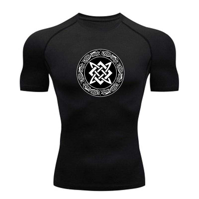 Men's Quick Dry Compression Athletic T-Shirt, Norse Knot Run