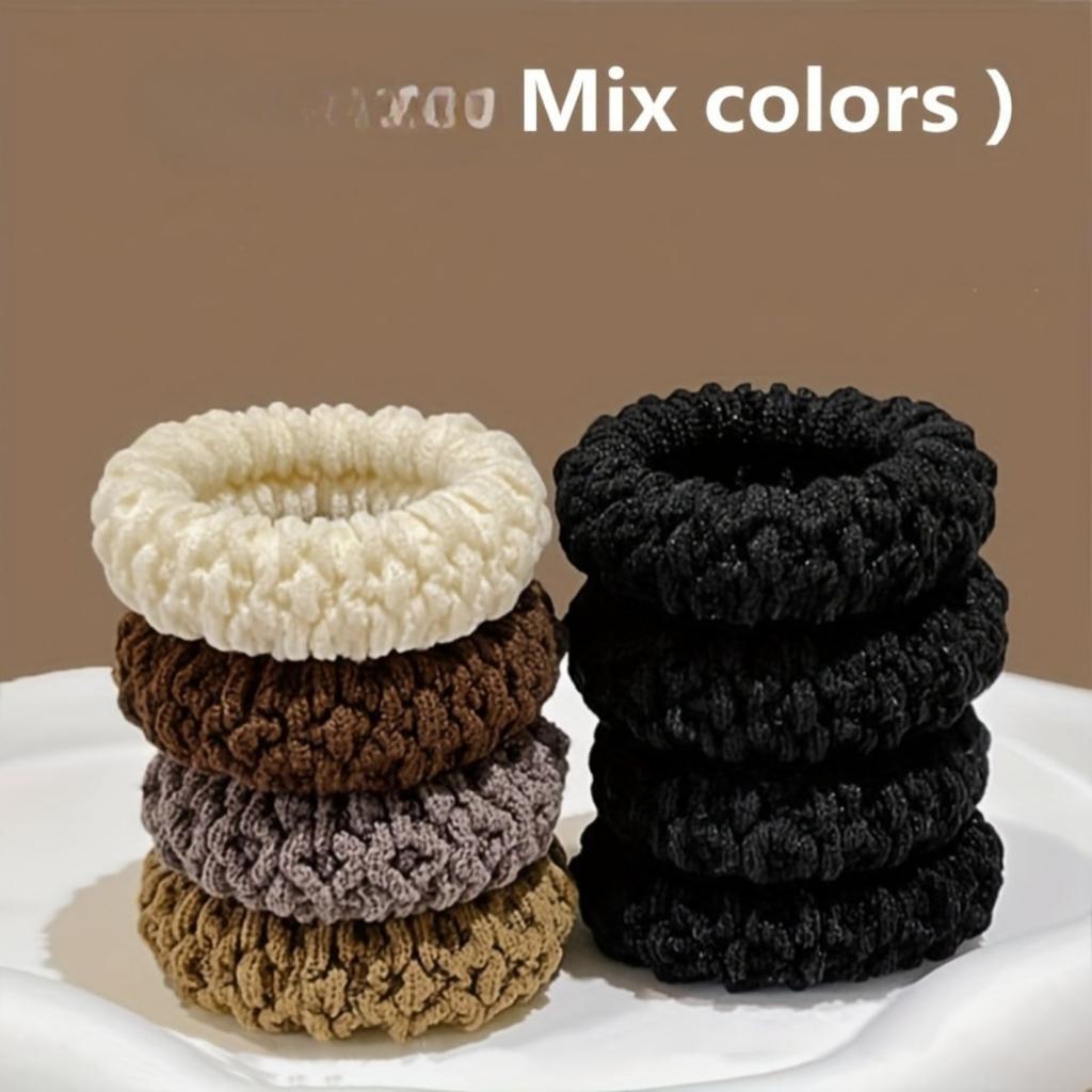 High Elasticity Thick Hair Band Set for Women - Elegant and Sweet Solid Color Pill Band, Soft and Not Tight Hairstyle, Suitable for Adults