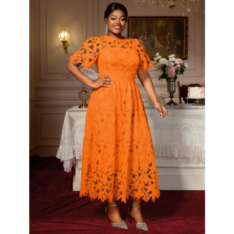 Plus Size Women Elegant Round Neck