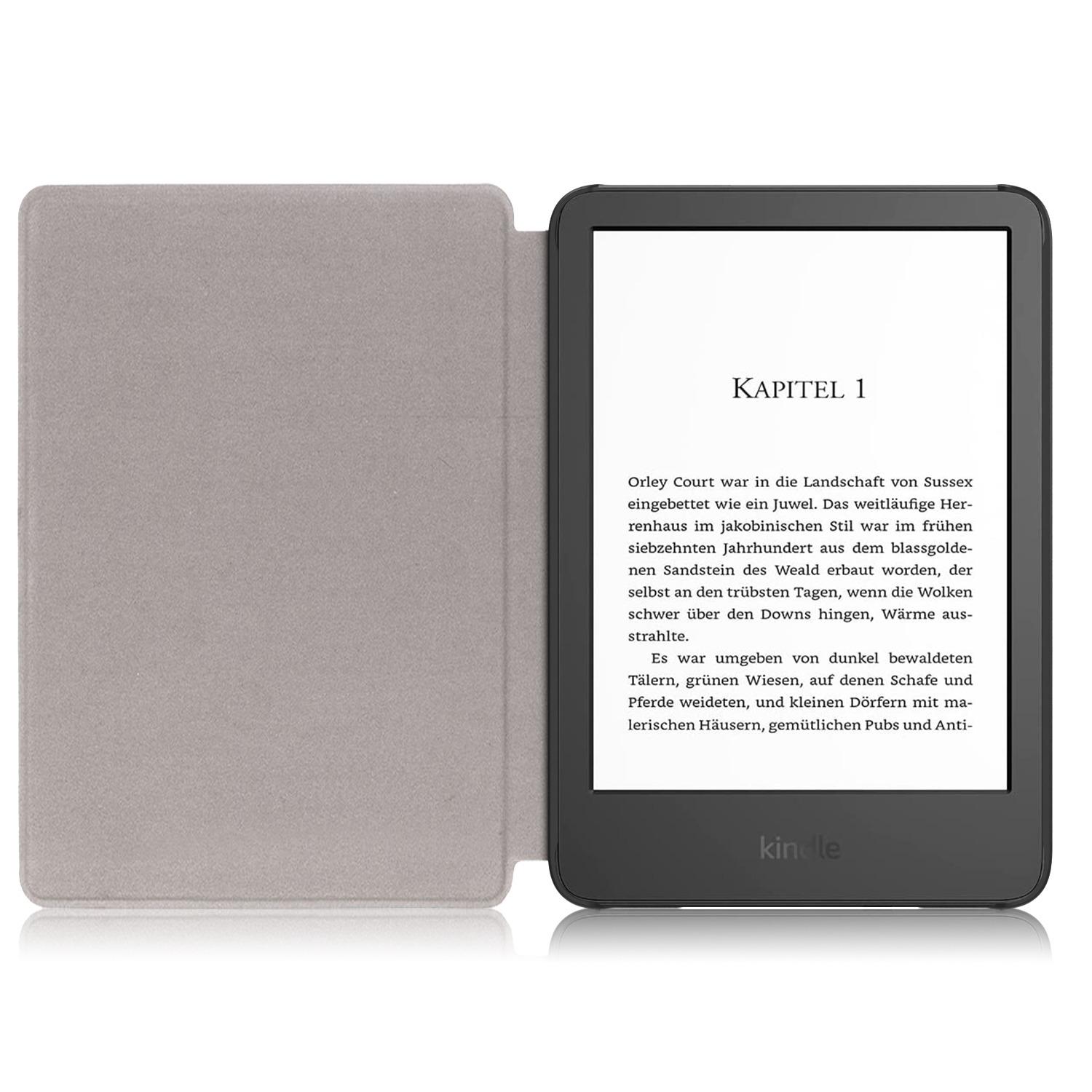 

For Amazon Kindle Youth Edition 2022 Pattern Printing Tablet Case PU Leather Auto Sleep/Wake Smart Shockproof Protective Cover H