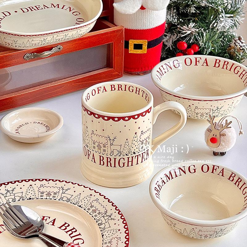 Elegantes 2025 Keramik-Geschirrset: Schüsseln, Geschirr, Teller für Nachmittagstee & Abendessen