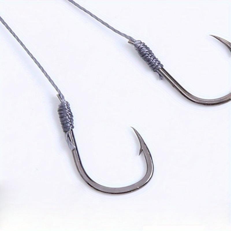 5 Packs/50 Hooks Fish Hook Tied Good Strong Horse Line Double Hook Pair Hook Fish Hook Fishing Gear Accessories Sub-line Hooks Sub-line Double Hooks