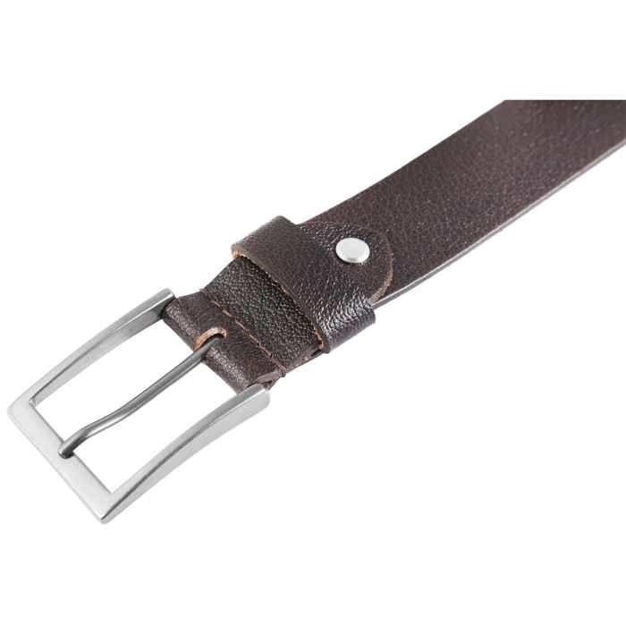 Ceinture - LEONARDO VERRELLI - LV0044 - Cuir véritable marron - Longueur 140 cm - Boucle ardillon argentée