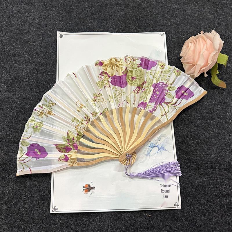 Goldener Faltfächer - Klassischer Chinesischer Stil für Tanzen, Tragbar und Elegant im Design