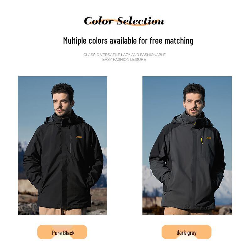 JEEP Men's 3-in-1 Autumn/Winter Hooded Windbreaker