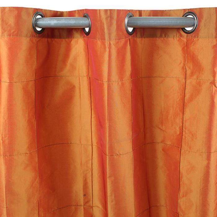 Rideau tamisant en taffetas et polyester WILLIAM - Orange cuivre - 150x250cm