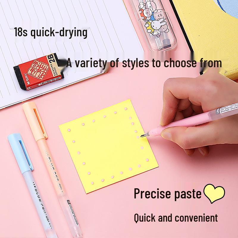 Colorful Dot Glue Pen for Kids' Crafts & Journals - Quick-Drying, Student-Friendly Tape.