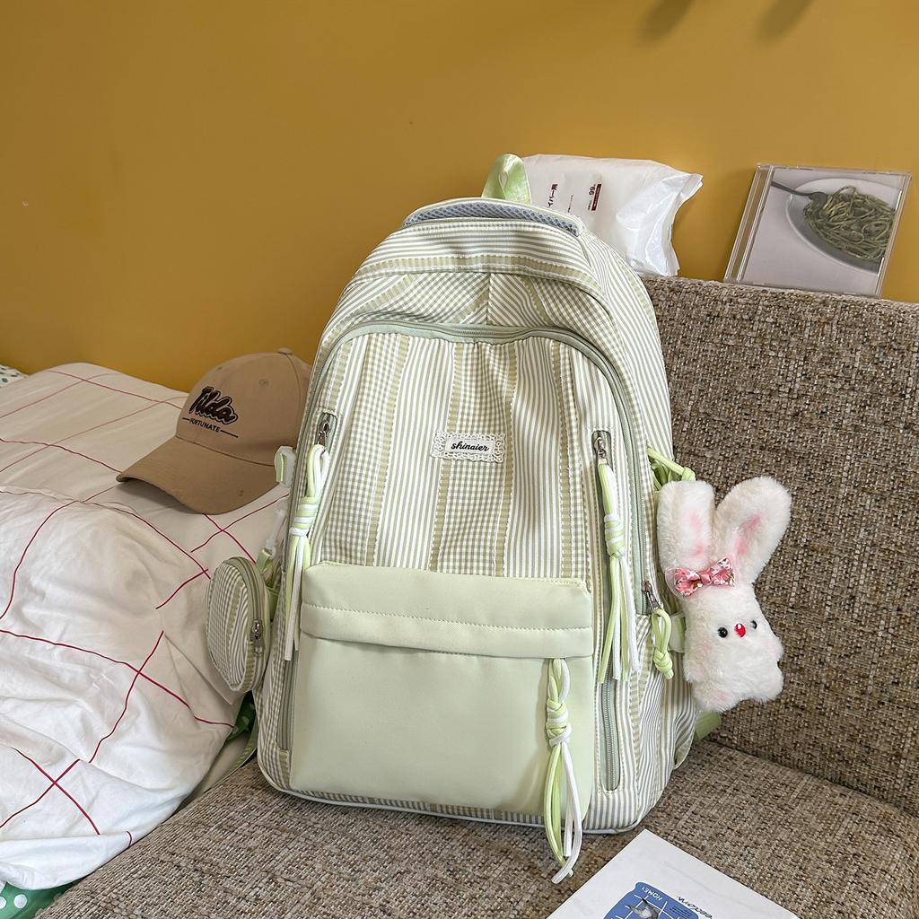 Schoolbag New High-value College Student Backpack High School Student Junior High School Student Large Capacity Cute Girl Schoolbag Lightweight