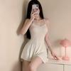 Women's Sexy Backless Ice Silk Bodycon Lingerie Pajama Set