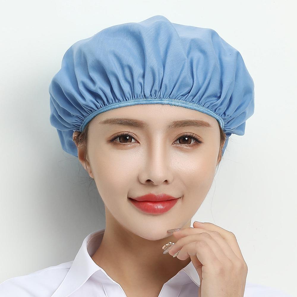 Simple Elastic Workshop Work Hat Dust-proof Smoke-proof Chef Hat Hair Fall-proof Breathable Cooking Hygienic Cap Food Factory