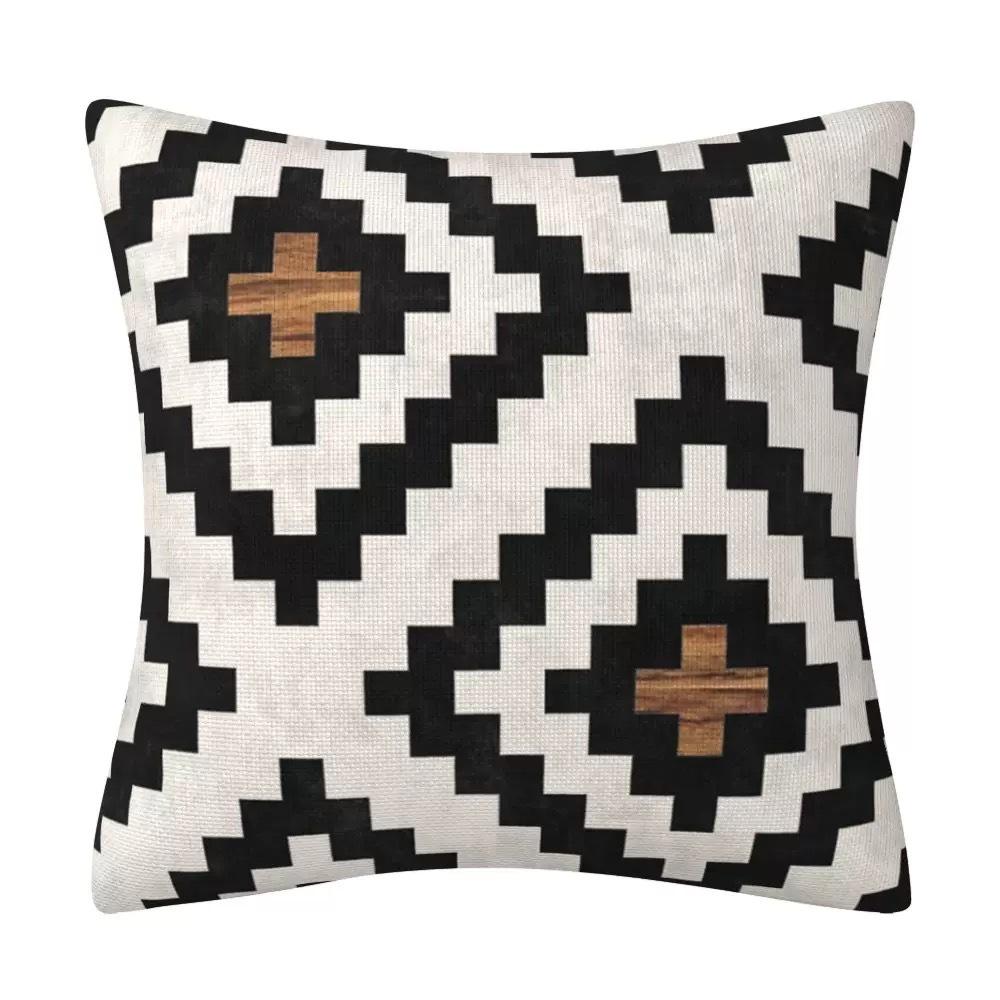 

Наволочка из льна с геометрическим рисунком под дерево, подушка для автомобиля, чехол для подушки для дома, дивана 45 * 45Cm