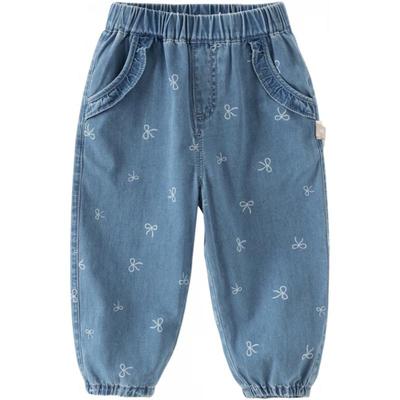 DAVE&BELLA Girls' Spring Cotton Denim Harem Pants