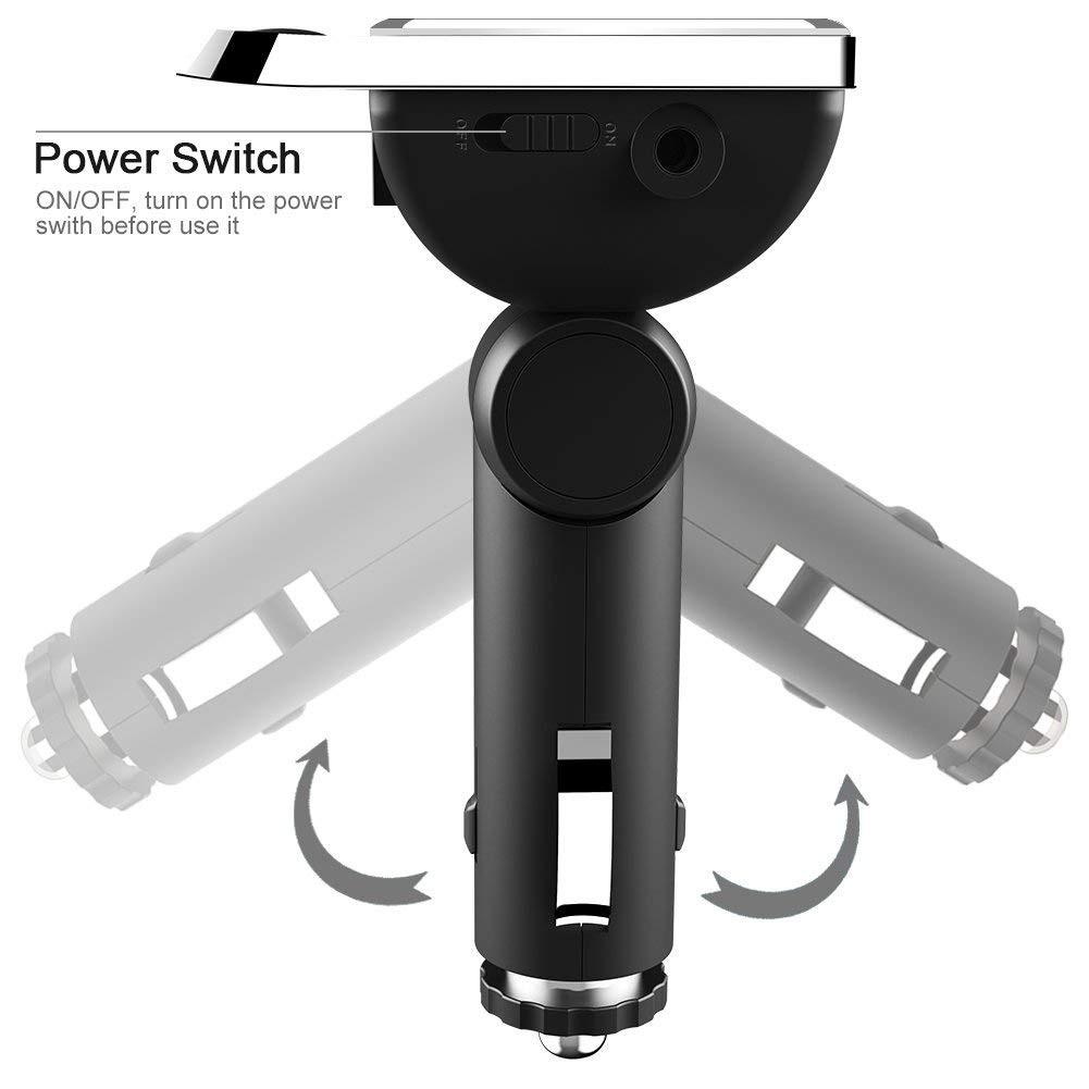 Velký LCD displej Bezdrátový FM vysílač Bluetooth Podpora hudebního přehrávače do auta TF/SD/MMC/MP3/CD/DVD