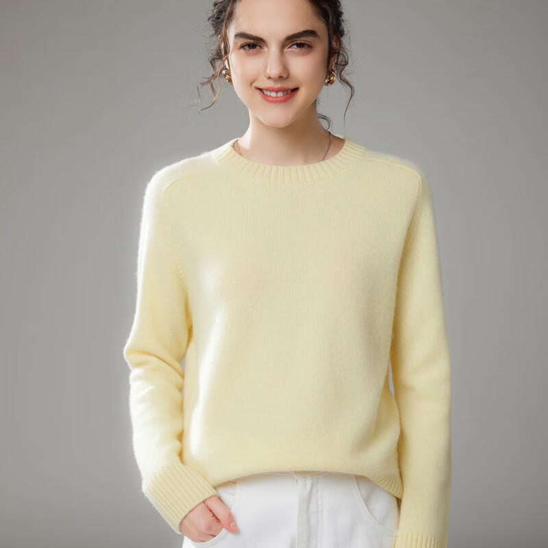 VanZhen Women's Thick Round Neck Cashmere Blend Sweater