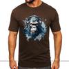 Jungle Ape Watercolor Tee 100% Organic Cotton Relaxed Fit Artistic Gorilla Design for Wildlife Enthusiasts