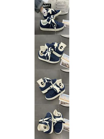 2025 Spring Women's Versatile Lace-up Running Shoes - Comfortable, Stylish, Solid Color Commuter Footwear