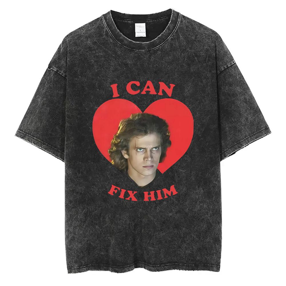 I My Love Boyfriend Anakin Skywalker Vintage Washed Tshirt Men Women Casual Cotton T Shirts Unisex Fashion Oversized Streetwear