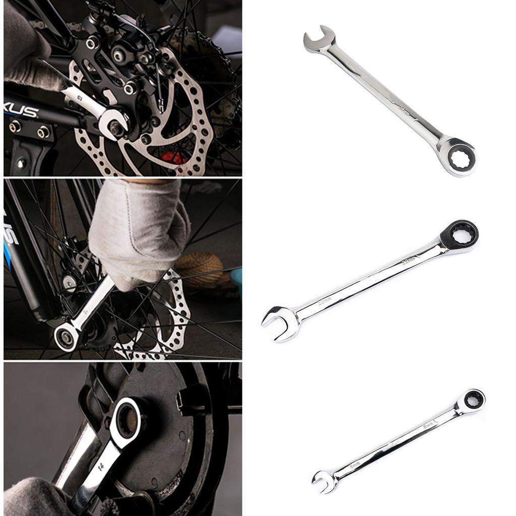 Double Head Ratchet Wrench Keys Combination Spanner Wrench for Car Repair Tools