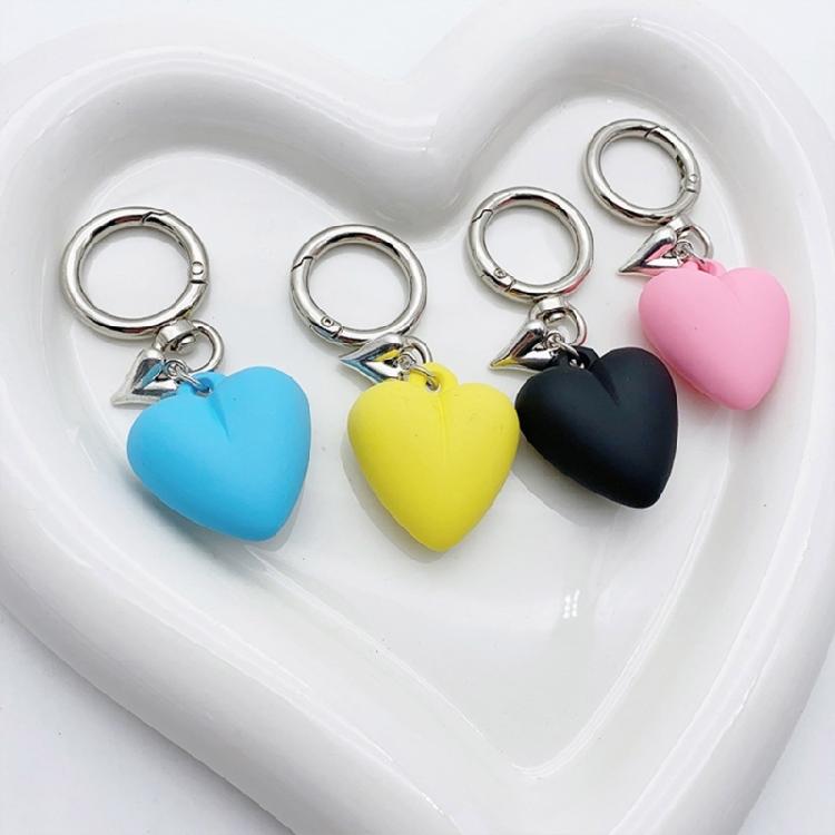 Colorful Heart Keychain Love Shape Bag Charm Pendant Decoration Handmade Jewelry
