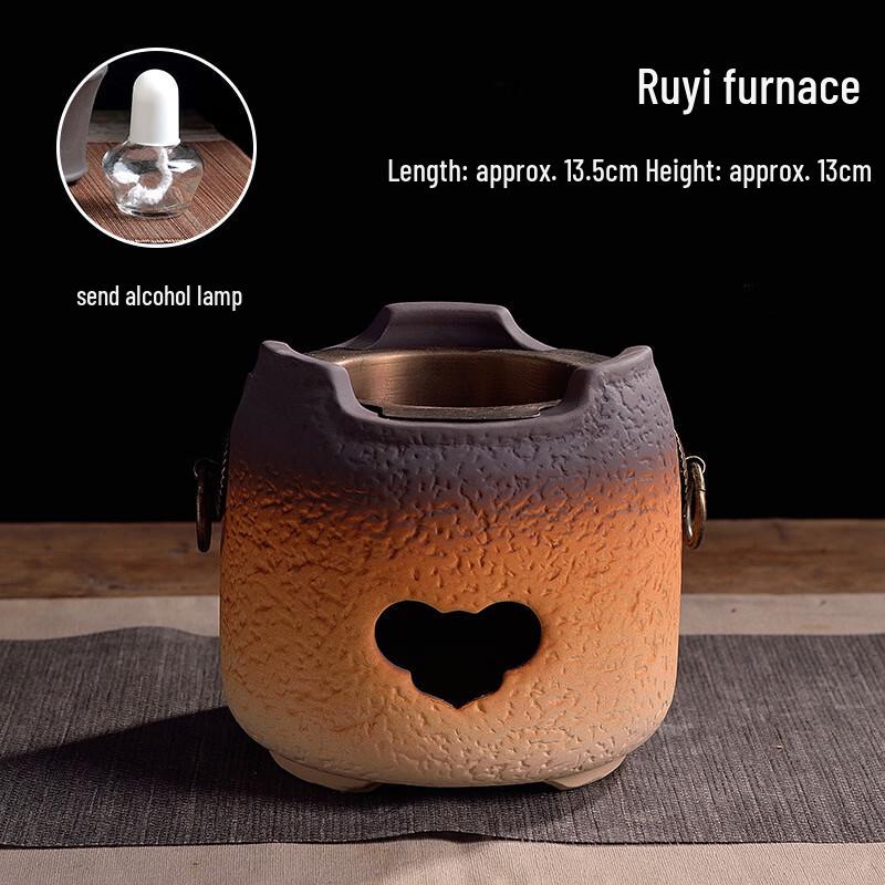 Shangqi Ruyi Side-handle Teapot Set for Hearthside Tea, 750ml with Alcohol Lamp