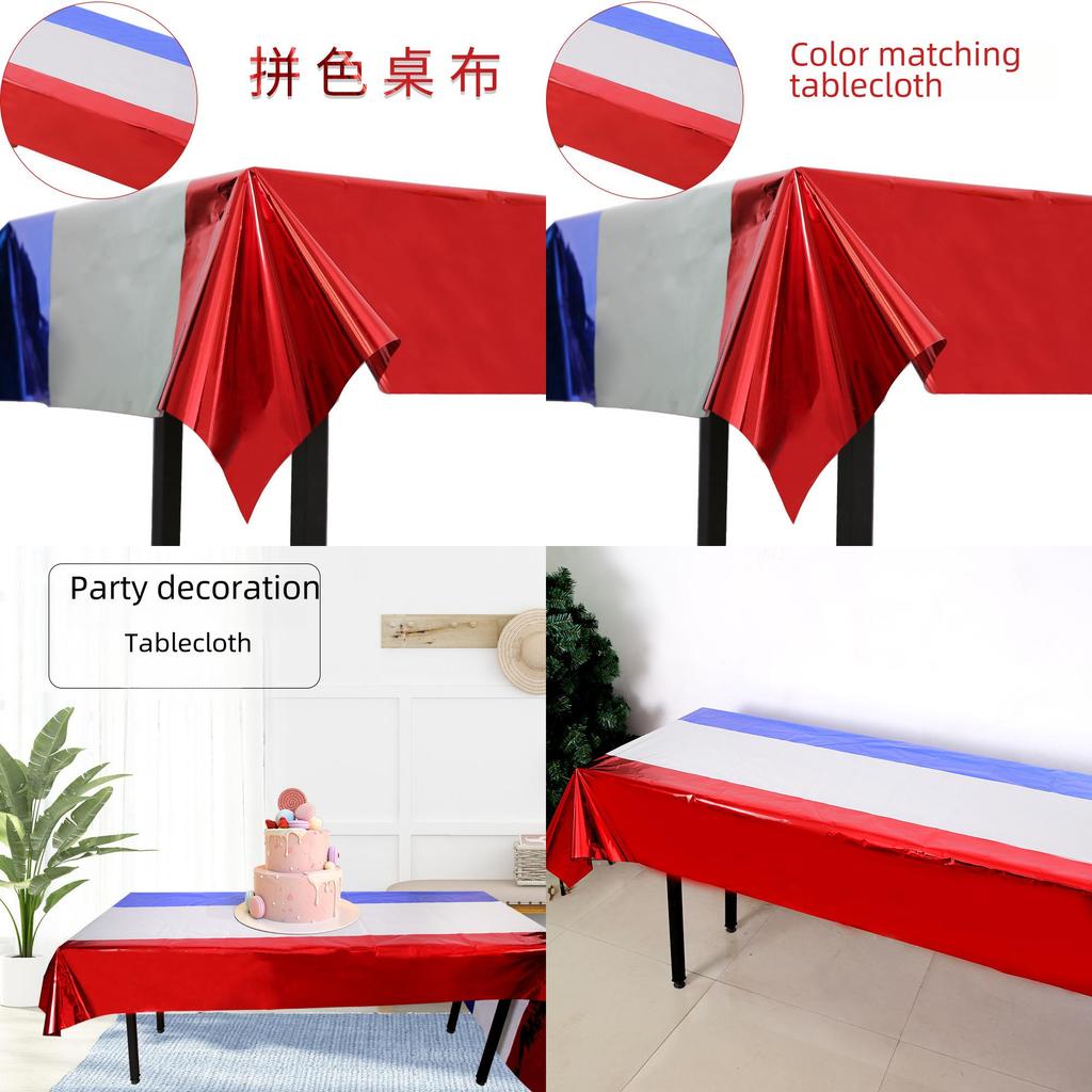 Festliches Rot-Weiß-Blaues Wasserdichtes Tischdecken für Unabhängigkeitstag-Feiern und Partys