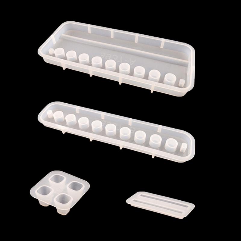 

4Pcs/set Multi-Functional Pen Holder Resin Molds Storage Box Pencil Holder Silicone Mold Resin Casting Art for DIY Pen 1